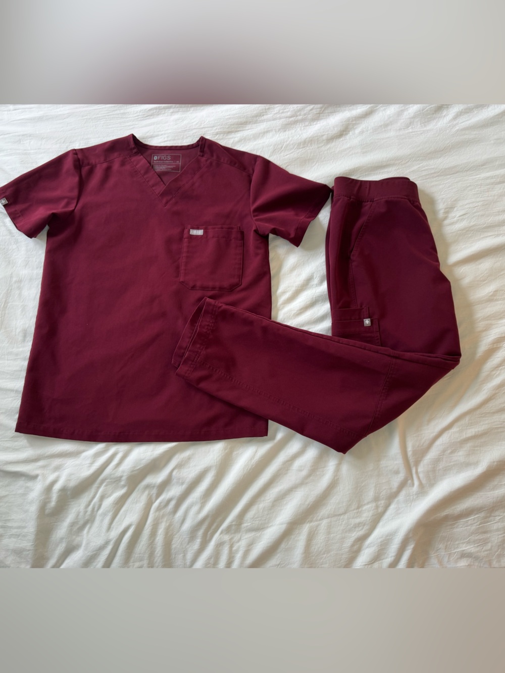 Fig Burgundy Scrub Set - Top & Bottoms